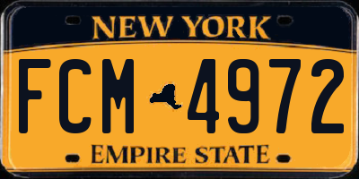 NY license plate FCM4972