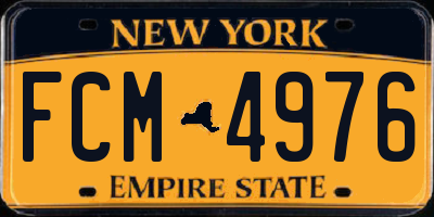 NY license plate FCM4976