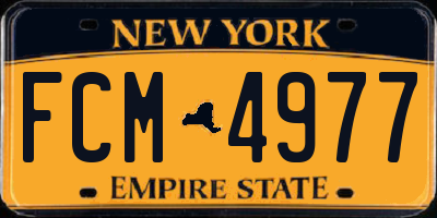 NY license plate FCM4977