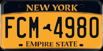 NY license plate FCM4980