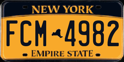 NY license plate FCM4982