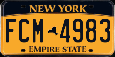NY license plate FCM4983