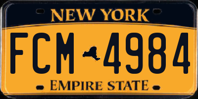 NY license plate FCM4984