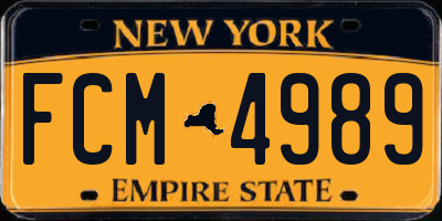 NY license plate FCM4989