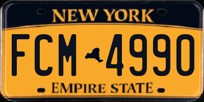 NY license plate FCM4990