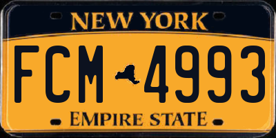 NY license plate FCM4993