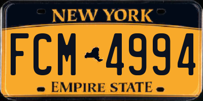 NY license plate FCM4994