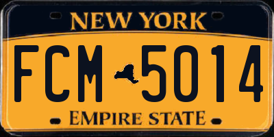 NY license plate FCM5014