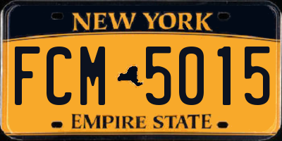 NY license plate FCM5015