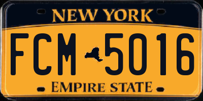 NY license plate FCM5016