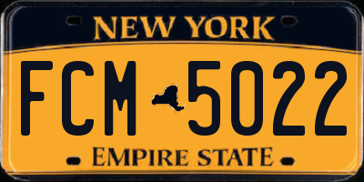NY license plate FCM5022