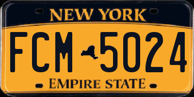 NY license plate FCM5024