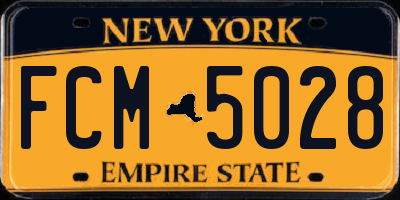 NY license plate FCM5028