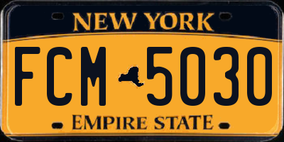 NY license plate FCM5030