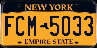 NY license plate FCM5033