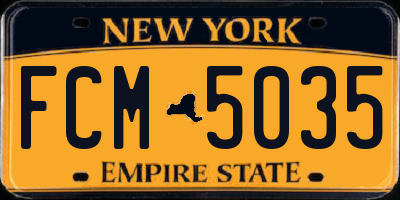 NY license plate FCM5035