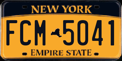 NY license plate FCM5041