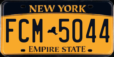 NY license plate FCM5044