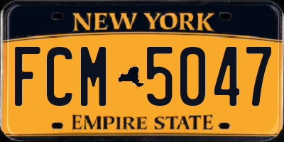 NY license plate FCM5047
