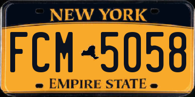 NY license plate FCM5058