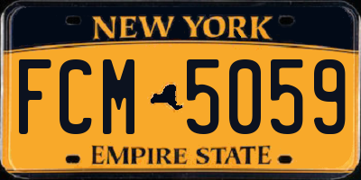 NY license plate FCM5059