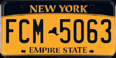 NY license plate FCM5063
