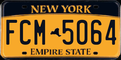 NY license plate FCM5064