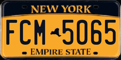 NY license plate FCM5065