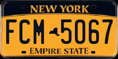 NY license plate FCM5067