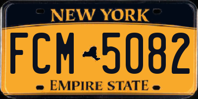 NY license plate FCM5082