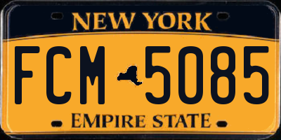 NY license plate FCM5085