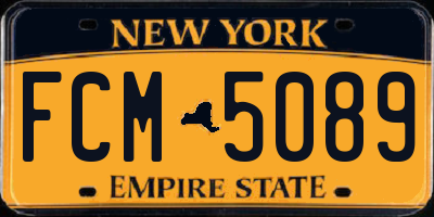 NY license plate FCM5089