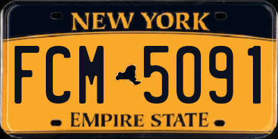 NY license plate FCM5091