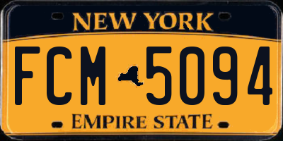 NY license plate FCM5094