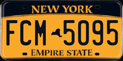 NY license plate FCM5095