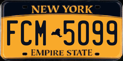 NY license plate FCM5099
