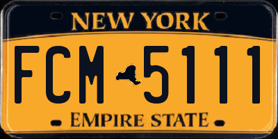 NY license plate FCM5111