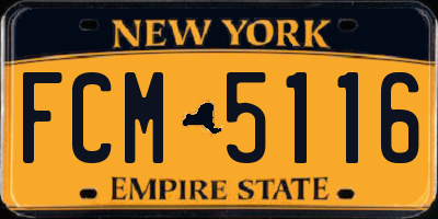 NY license plate FCM5116