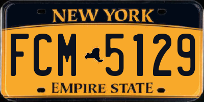 NY license plate FCM5129