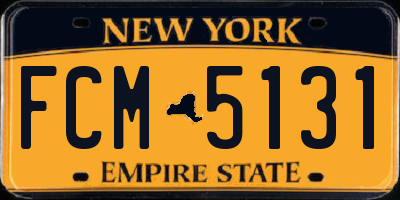 NY license plate FCM5131