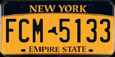 NY license plate FCM5133