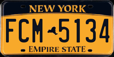 NY license plate FCM5134