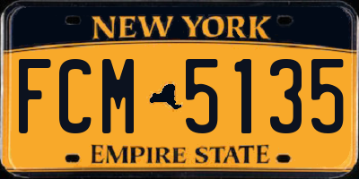 NY license plate FCM5135
