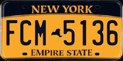 NY license plate FCM5136