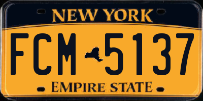 NY license plate FCM5137