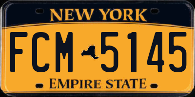 NY license plate FCM5145