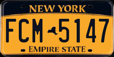 NY license plate FCM5147