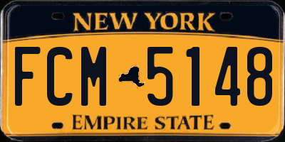 NY license plate FCM5148
