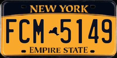 NY license plate FCM5149