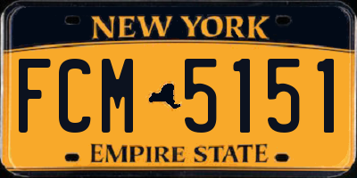 NY license plate FCM5151